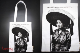 Tote bag printed with Hai Phong woman in hat